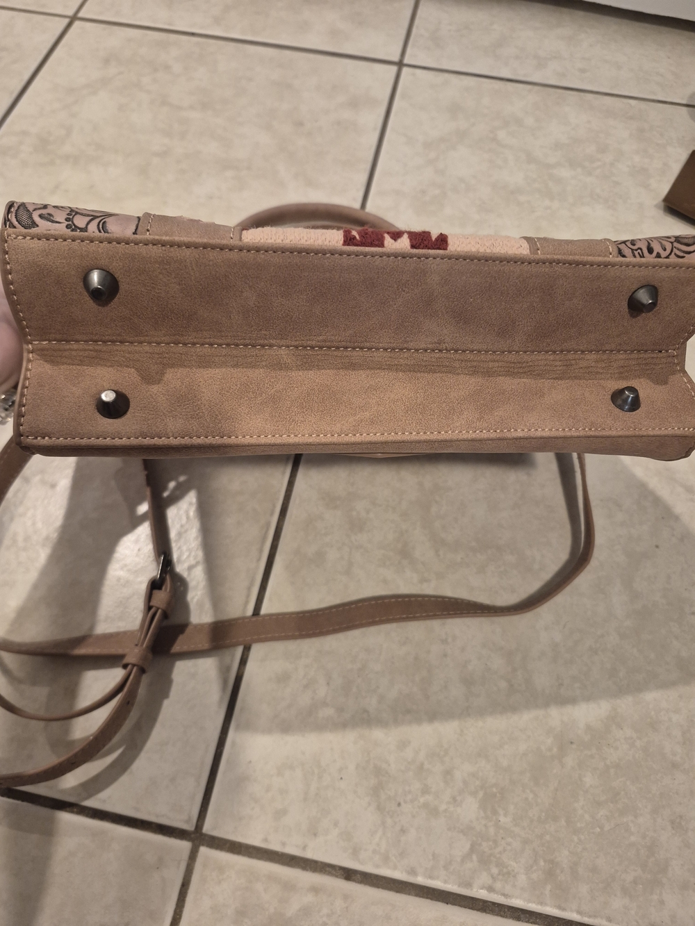 Wrangler Pink and Red Southwestern Satchel - Picture 4 of 5